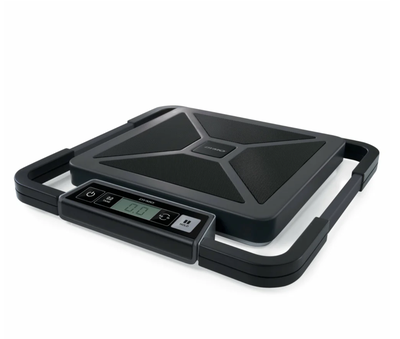 Heavy-duty, portable digital scale weighs items up to 100lbs (45.3kg) Built-in wrap-around handle -...