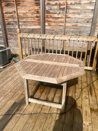 Outdoor wooden table