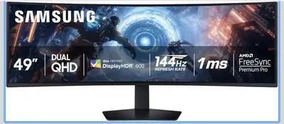 SAMSUNG 49 inch Odyssey Curved Black Dual QHD Gaming Monitor, 14, View more