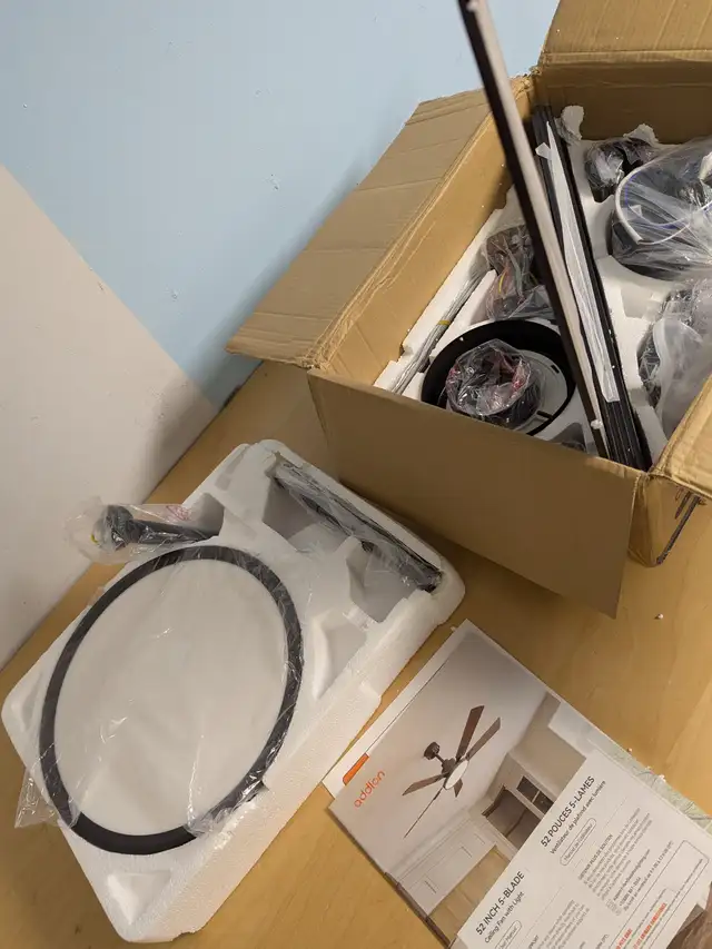 Black/Brown 52" Silver Ceiling Fan with Light, Remote, 3CCT, Dim in Indoor Lighting & Fans in Mississauga / Peel Region - Image 6
