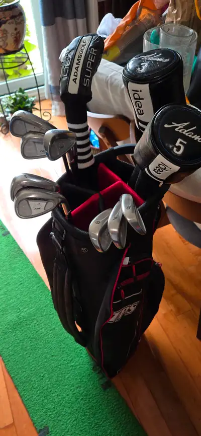 Taylormade rac irons and Adams 3,5 wood an 2 hybrid,new bag 275, View more