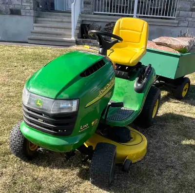 John Deere tractor and trailer , View more