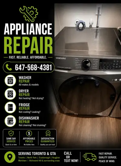 Appliance Repair Same Day Service Fridge Washer Dryers, View more