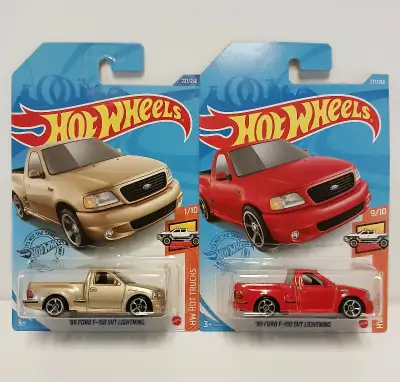 '99 Ford F-150 SVT Lightning 2 Colour Variations: Gold - 2019 Hot Wheels HW Hot Trucks 1/10 Red - 20...