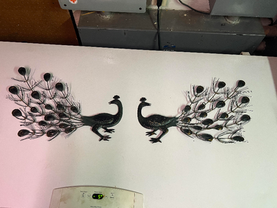 Vintage Pair Peacock Metal Hanging Wall Decor Pair Mid Century M, View more