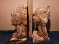 Indigenous carved rock bookends..more