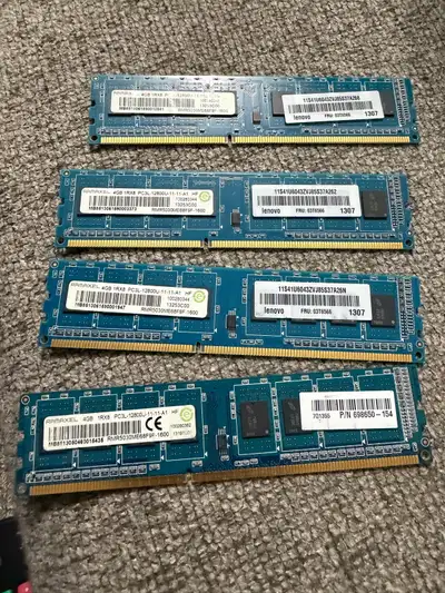 4 PCS DDR 3 RAM - 4GB each, View more