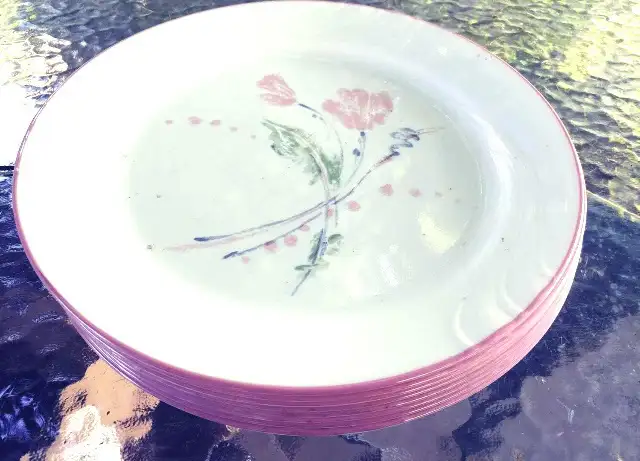 8 Corelle Pastel Ballet Dinner Plates Plates 10 1/4" in Kitchen & Dining Wares in Markham / York Region - Image 2