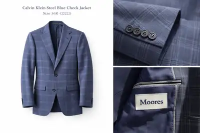 Calvin Klein Blue Check Jacket - 36R, View more