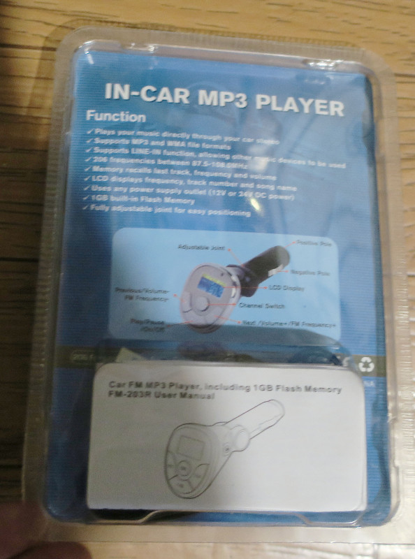 $10 Car MP3 player FM radio transmitter line-in audio new sealed in iPods & MP3s in Sudbury - Image 2