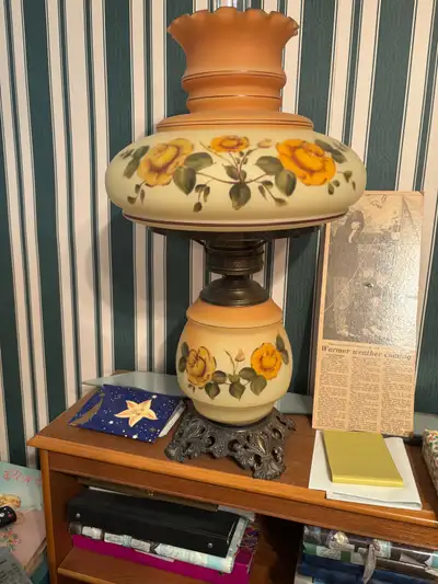 vintage side table hurricane lamps , View more