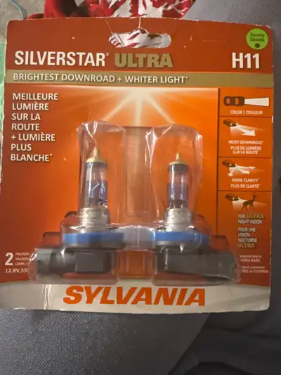 Get ready to light up the night with these brand new Sylvania Silverstar Ultra H11 halogen headlight...
