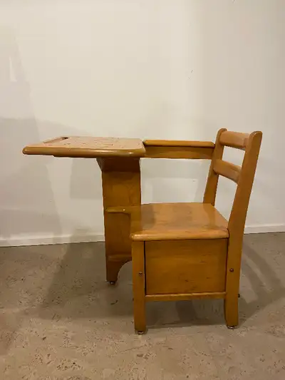Old Fashioned School Desk With Chair & Drawer For Elementary Kid, View more