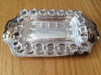 Viking Plate Silver and Glass Miniature Butter Dish