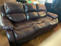 LEATHER RECLINER SOFA
