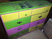 multicolored dresser chest of drawers