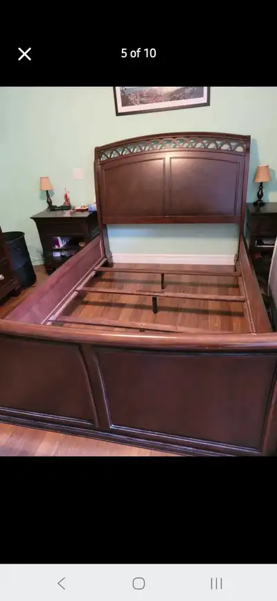Bedroom Set with sleigh bed and dresser, View more