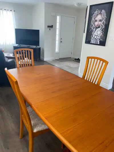 TEAK DINING TABLE & 6 CHAIRS, View more