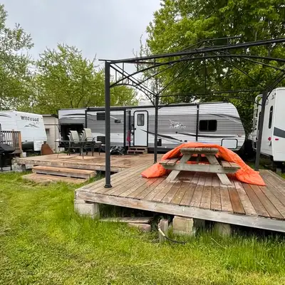 Selling our trailer. We bought it new from dealer and still has 1 year warranty left on it. SLEEPS 1...