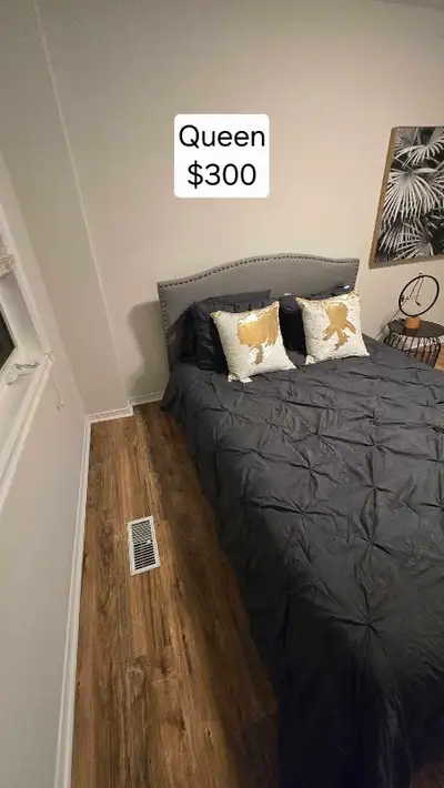 Mint condition Used less than a year Bed frame , mattress, duvet, pillows Everything included