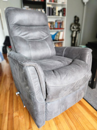 Gray Recliner / Fauteuil inclinable gris