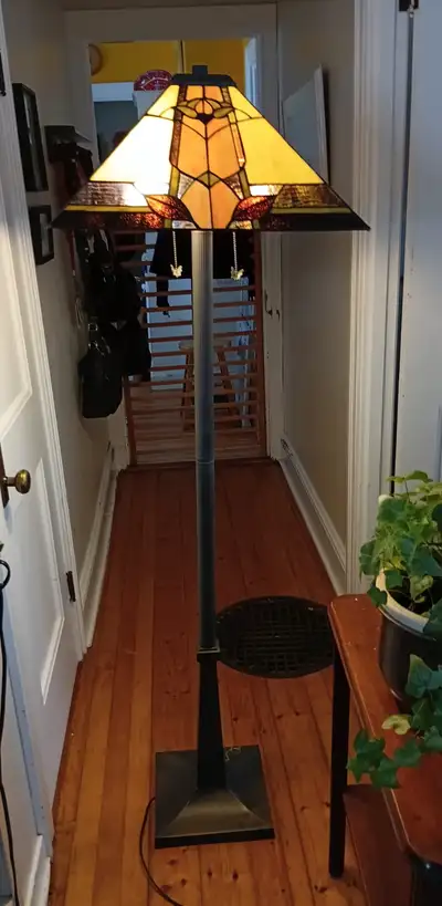 Mission-Style Stained Glass Floor Lamp, View more