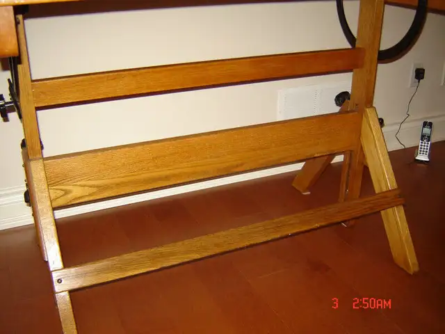 Beautiful Antique Very Solid Drafting Table- Maple, Oak, Iron in Arts & Collectibles in City of Toronto - Image 7