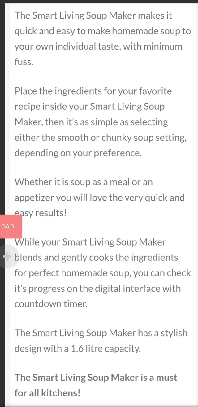 SMART LIVING SOUP MAKER406756564350412802