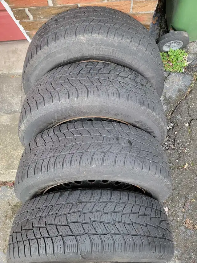 snow tires :4  x  225/65 r 17 on rims. in Tires & Rims in Hamilton - Image 6