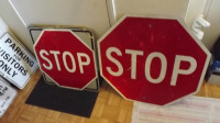 2 AUTHENTIC "BIG RED  STOP SIGNS" BUNDLE/1 XL,1 LARGE/Road SIGNS