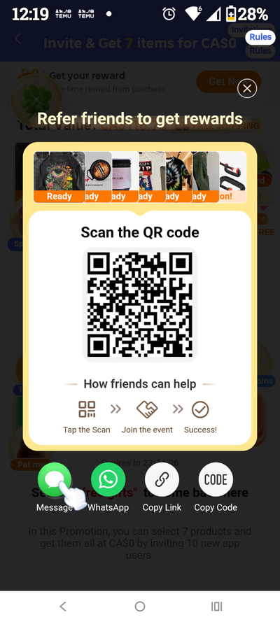 Please help me with free gift offer on temu text 780 232 3806, View more