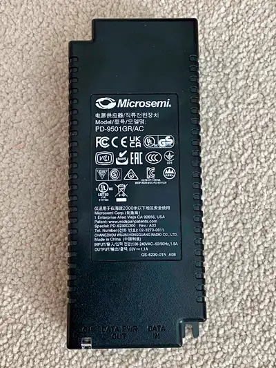 MICROSEMI 60W PoE+/PoE++ injector, PD-9501GR/AC. New condition. IEEE 802.3bt-compliant indoor PoE