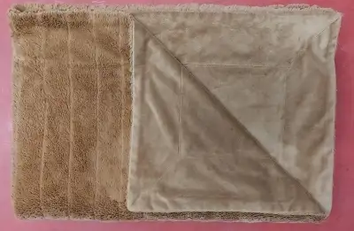 VERY SOFT BROWN THROW / COVER / BLANKET (53" x 70"), View more