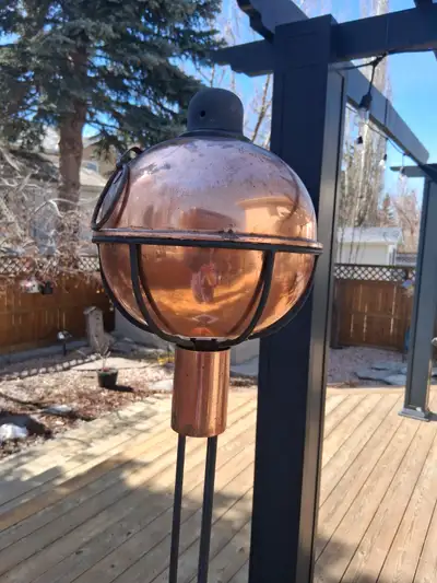 Outdoor Copper Oil Patio Torch Lamp on Tall  Stand, View more