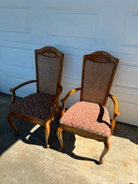 High back cane chairs