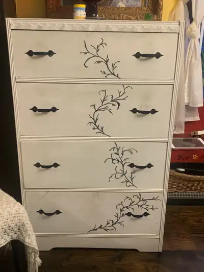 Hand painted white dresser, View more