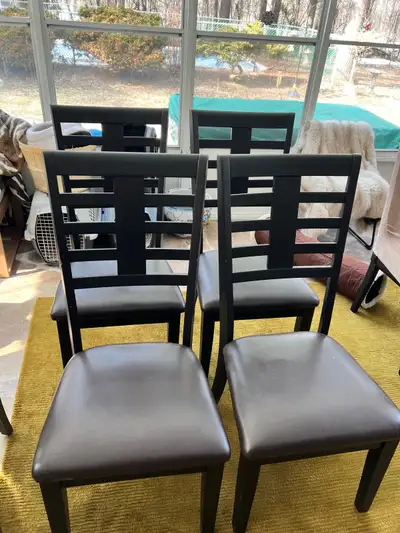 4 wood dining chairs, View more