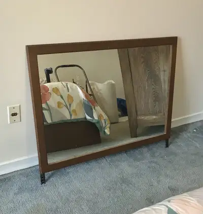 VINTAGE WOOD FRAME MIRROR, View more