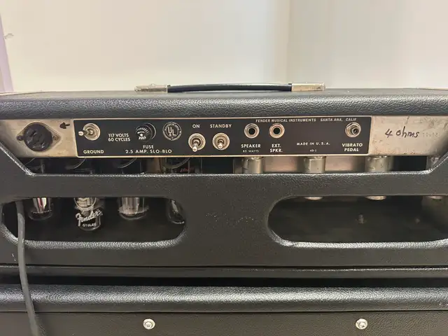 1967 Fender Dual Showman Tube Amp Head + 1x15 Cab in Amps & Pedals in Calgary - Image 5