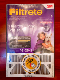 3M Filtrete Ultra Allergen Filter 16” x 25” x 5” Furnace Filter
