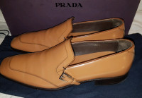 PRADA MENS SIZE 5.5 LEATHER SHOES WITH DUST BAG & BOX