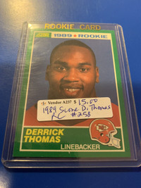 1989 Score Derrick Thomas RC #258 KC Chiefs NFL Showcase 304