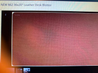 X-NEW $62 36x20" Leather Desk Blotter