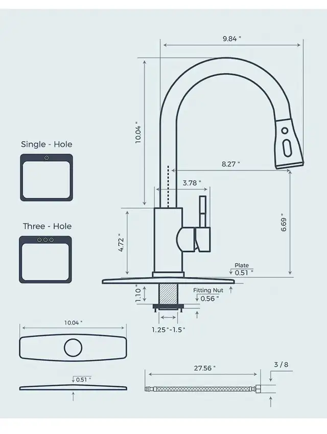 Kitchen Faucet with Pull Down Sprayer, High Arc Single Handle Ki in Painting & Paint Supplies in Hamilton - Image 7
