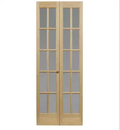 New Solid wood frosted glass french bifold door 24"x80", View more