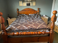 Queen size 4 poster oak bed frame