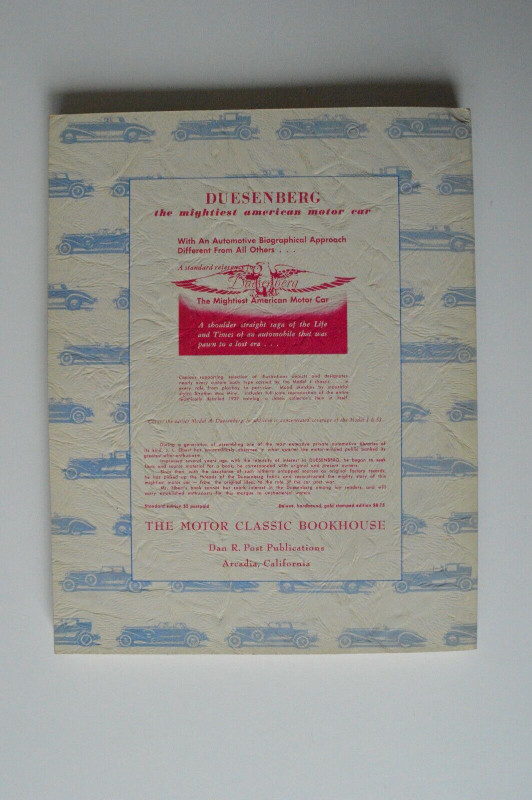 DUESENBERG mightiest american motor car by Elbert 1954 Edition dans Art et objets de collection  à Drummondville - Image 2