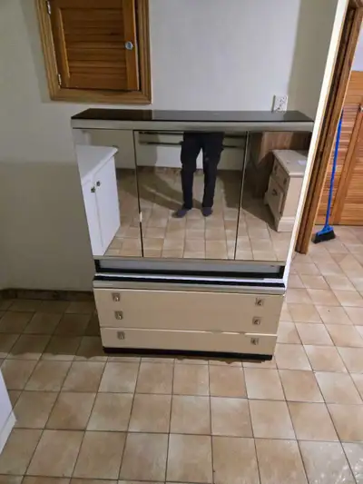 Mirrorored Cabinet with 3 drawers, View more