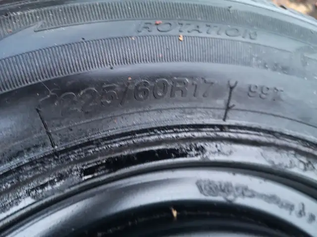 3 WINTER TIRES 225/60 R17 DIFF BRANDS ON STEEL RIMS 80 EACH in Tires & Rims in Barrie - Image 3