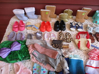 Collection of American Girl/OG Doll Clothes, Shoes, Boots, Etc